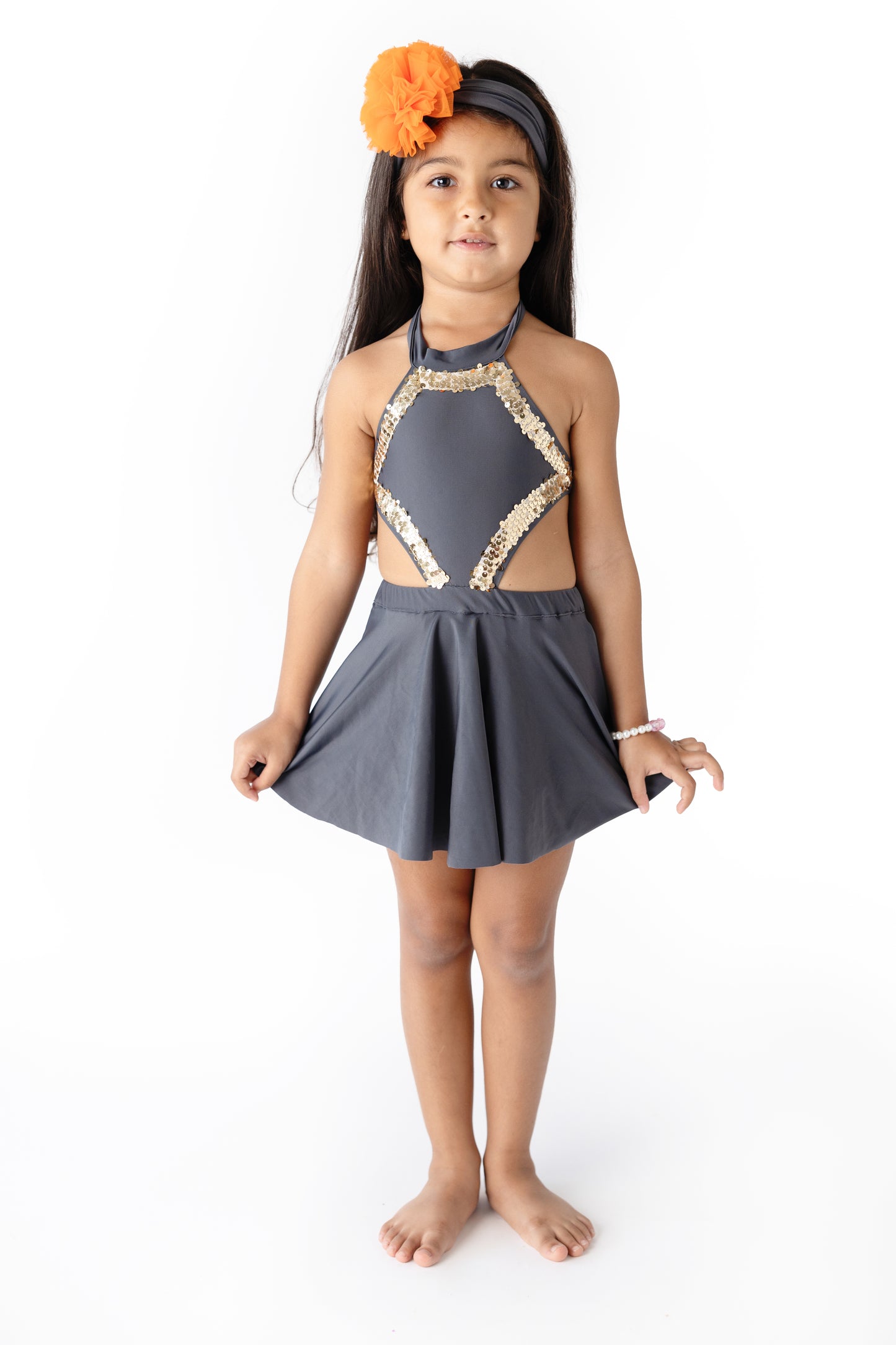 Malibu Grey Halter Dress