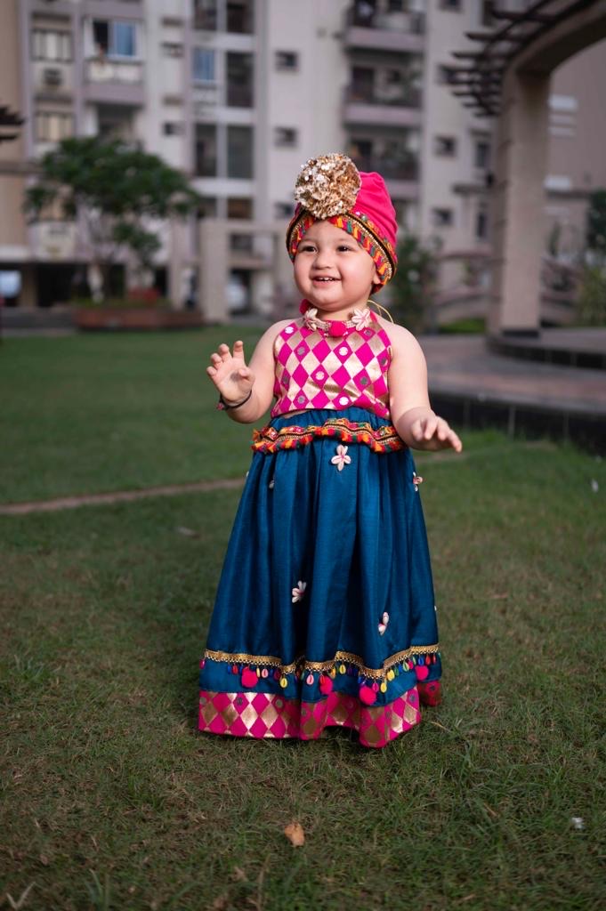 Advika Royal Blue Lehenga Set with Turban