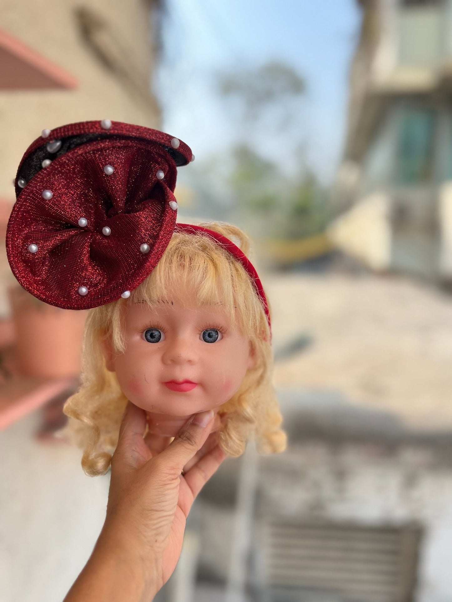 Xmas Maroon Fascinator