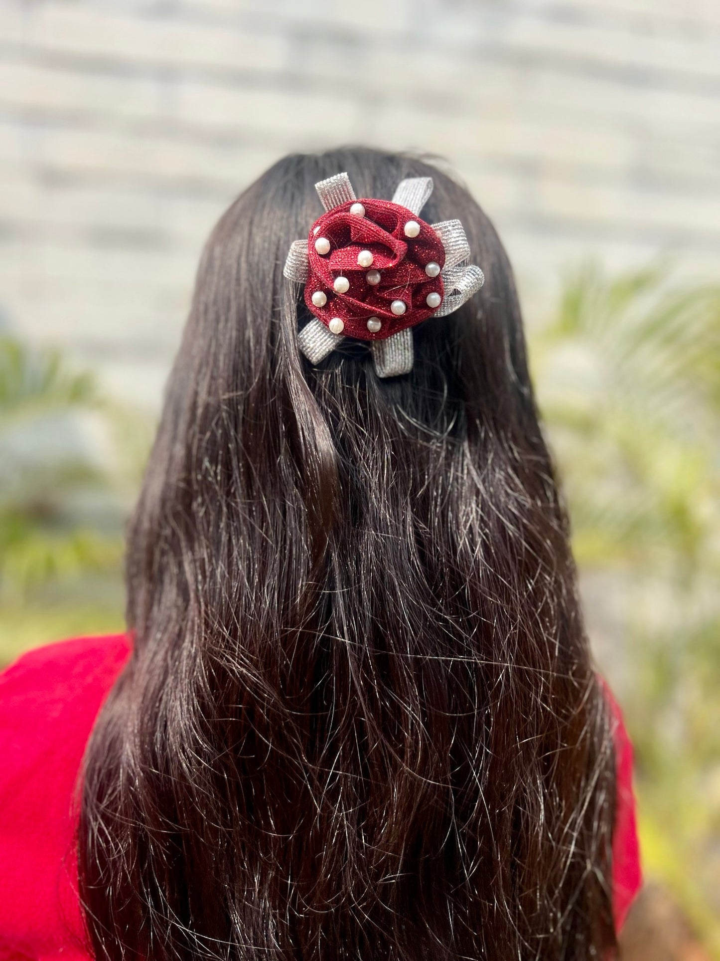 Christmas Flower Red Clip