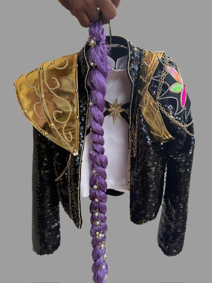 Rumi inspired Purple Hair Braid