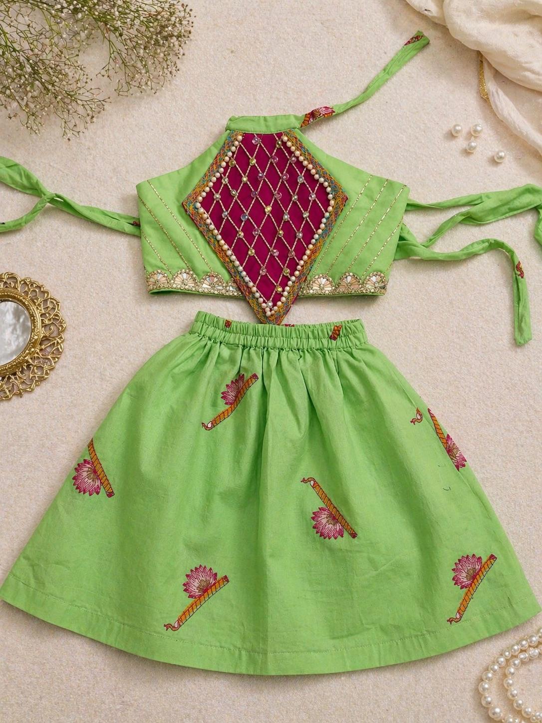 Vaidehi Cotton Janmashtami Lehenga Set