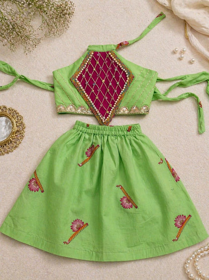 Vaidehi Cotton Janmashtami Lehenga Set