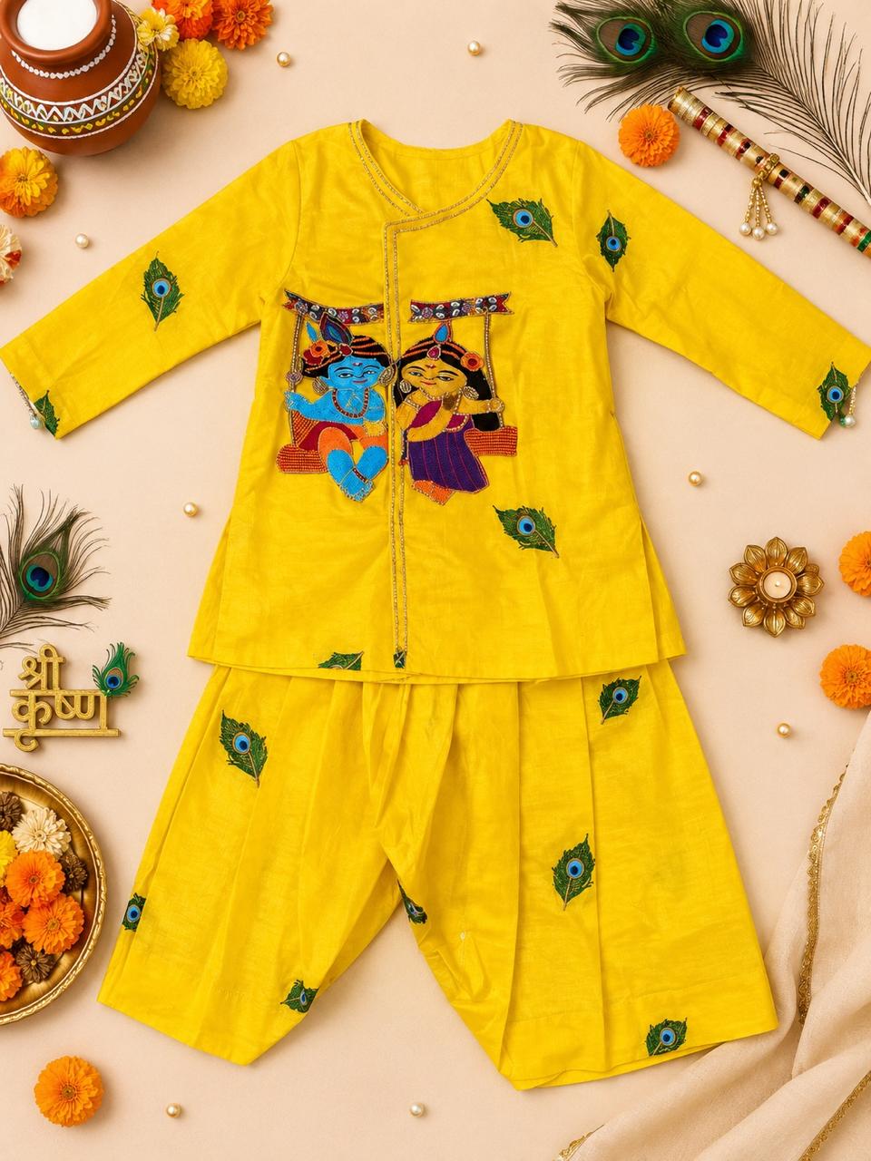 Madhav Cotton Janmashtami Dhoti Kurta Set