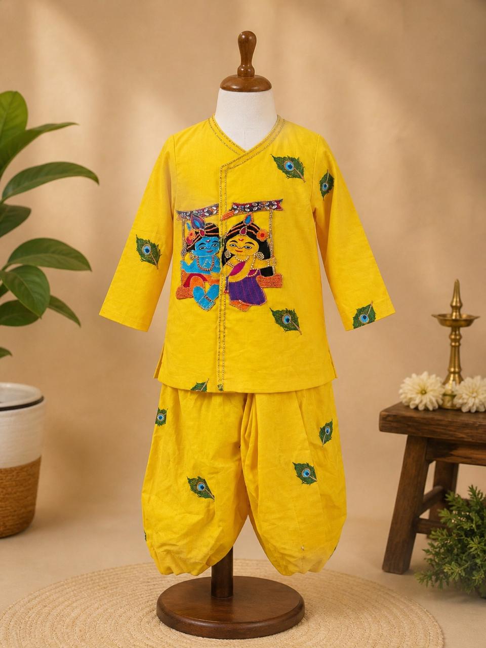 Madhav Cotton Janmashtami Dhoti Kurta Set