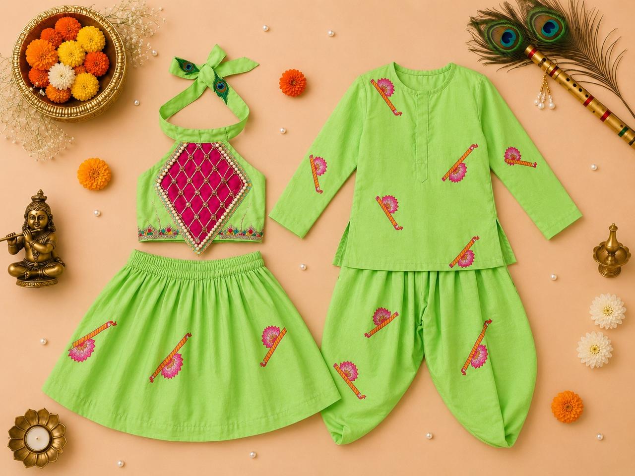 Vaibhav Vaidehi Cotton Janmashtami Twin Set