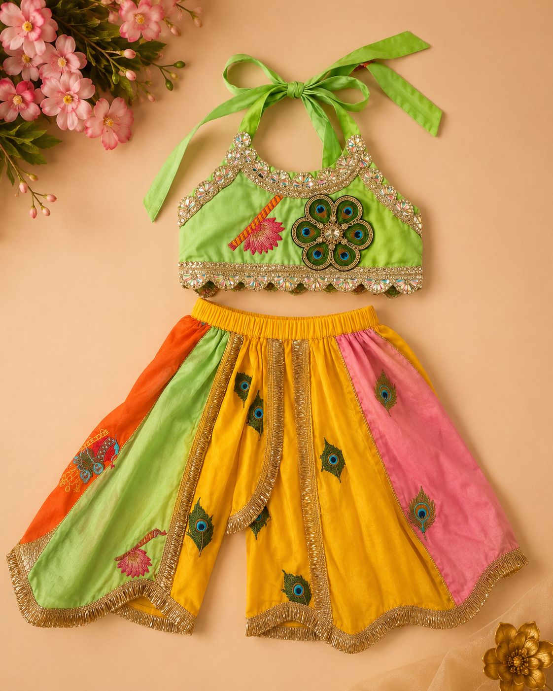 Harini Cotton Janmashtami Dhoti Blouse Set