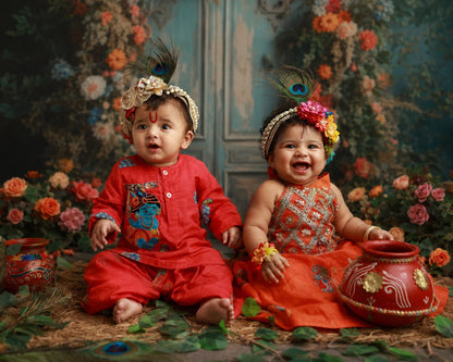 Dhruv Diya Cotton Janmashtami Twin Set