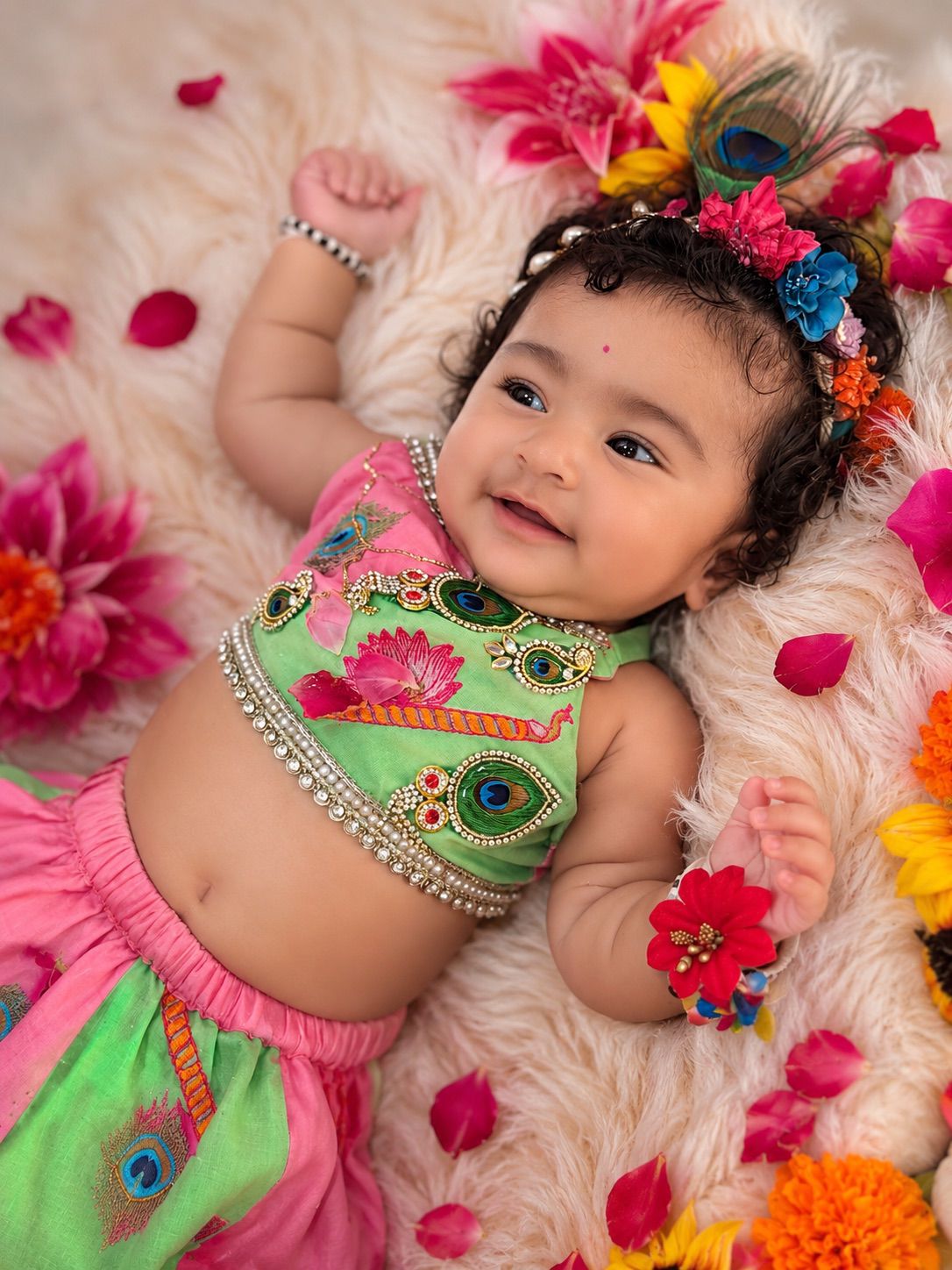 Vrinda Cotton Janmashtami Lehenga Set